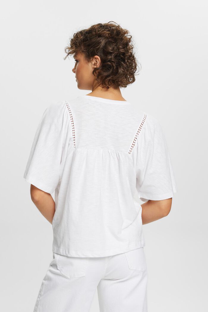 T-shirt svasata, 100% cotone, WHITE, detail image number 3