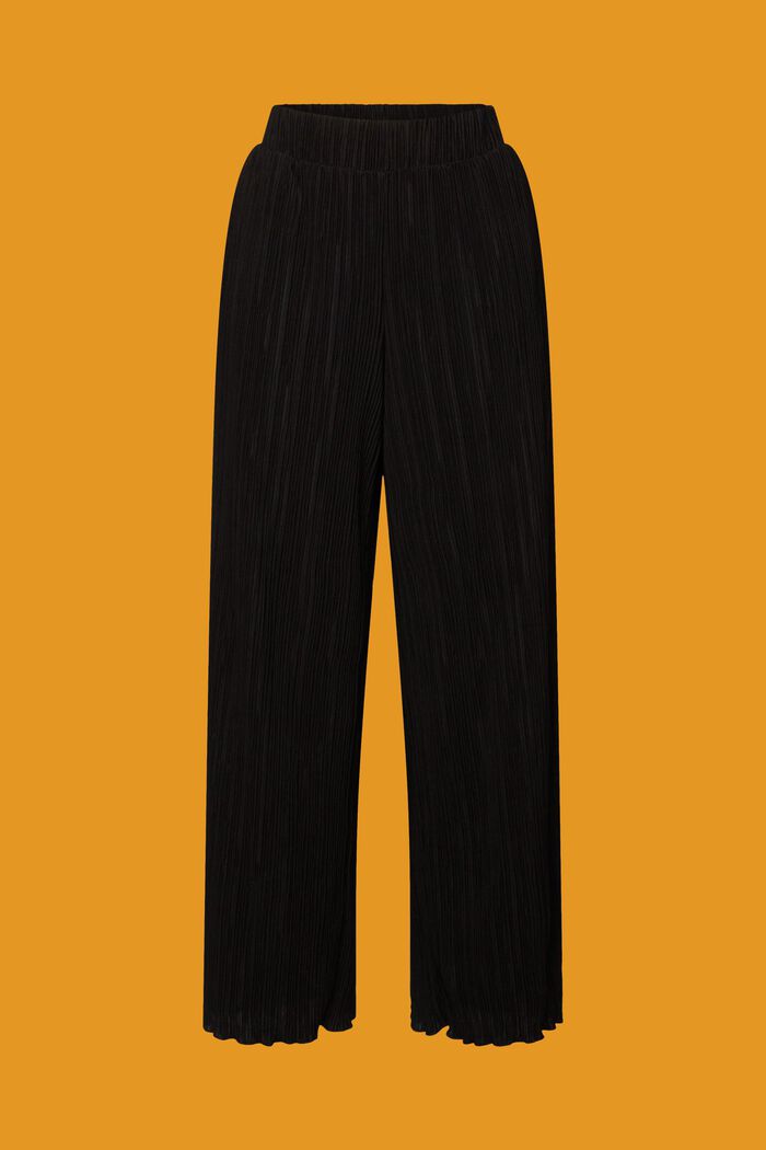 Pantaloni morbidi in jersey con pieghe, BLACK, detail image number 6