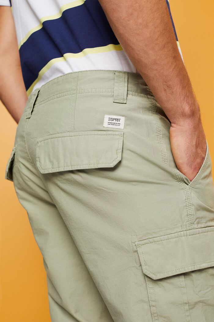 Pantaloni cargo in twill di cotone, LIGHT GREEN, detail image number 4