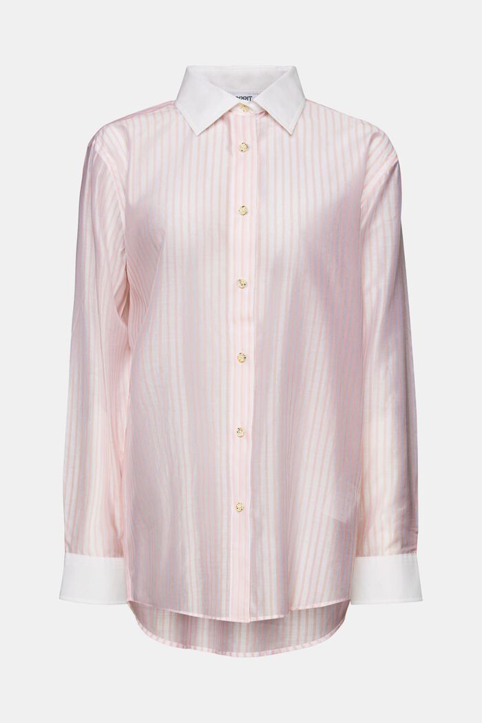 Camicia button down trasparente a righe, PASTEL PINK, detail image number 6