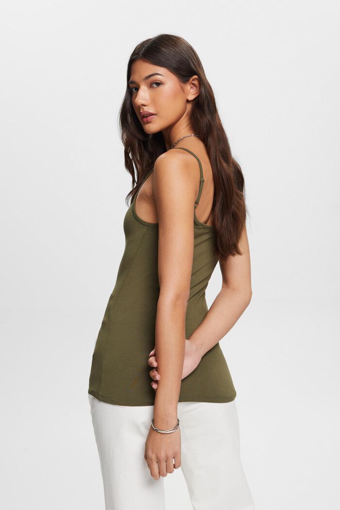 Top intimo in maglia stretch, KHAKI GREEN, detail image number 3