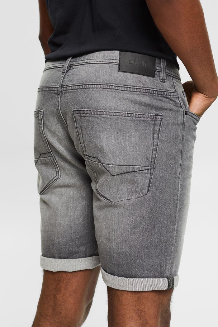 Shorts in jeans di cotone, GREY LIGHT WASHED, detail image number 2