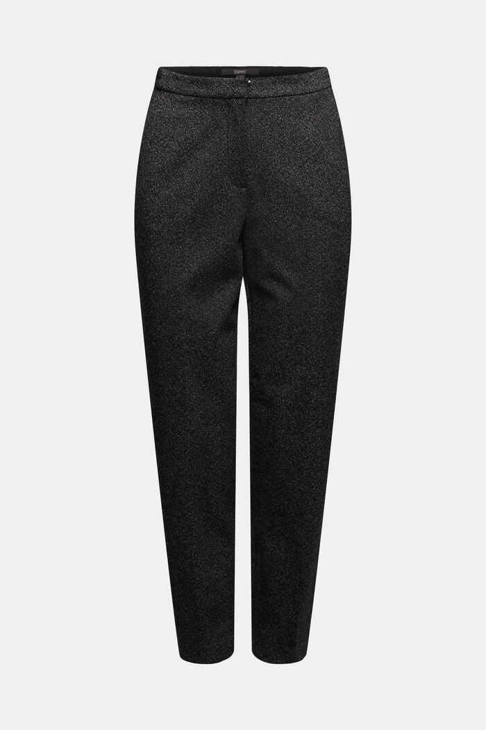 Pantaloni stretch Mix + Match SPINA DI PESCE, BLACK, detail image number 7