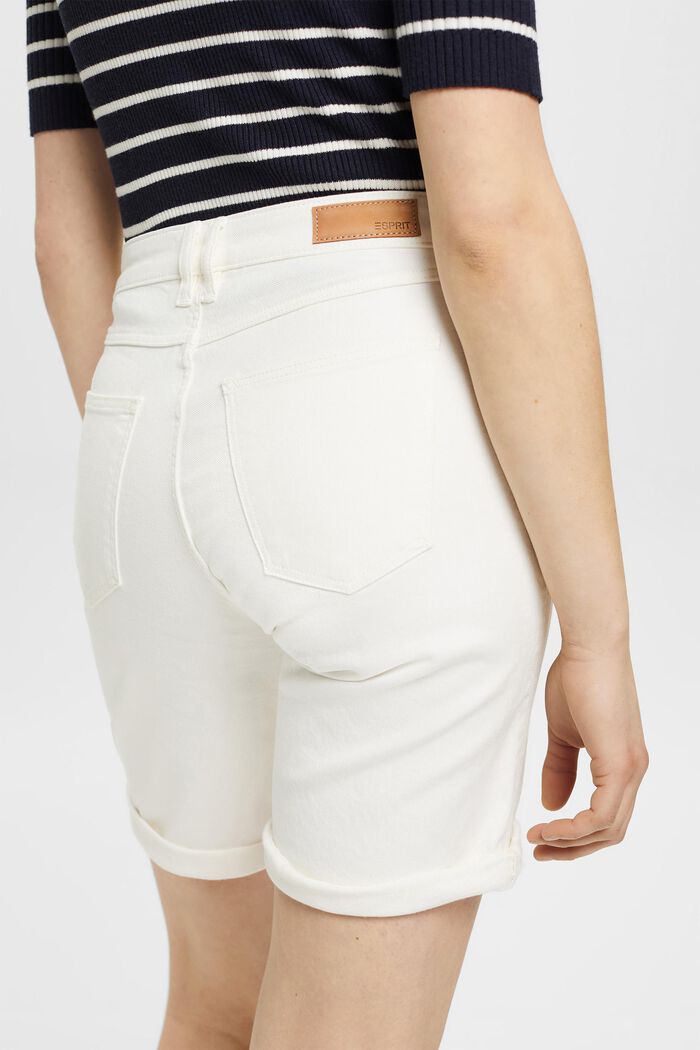 Shorts in cotone stretch, OFF WHITE, detail image number 2