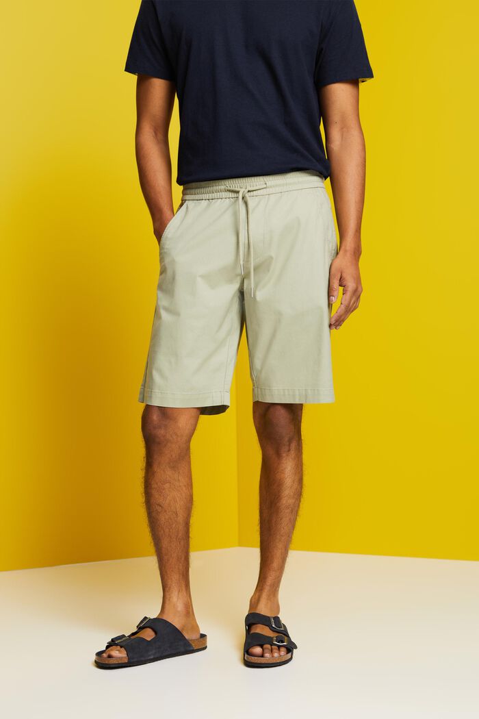 Shorts in twill di cotone, LIGHT GREEN, detail image number 0