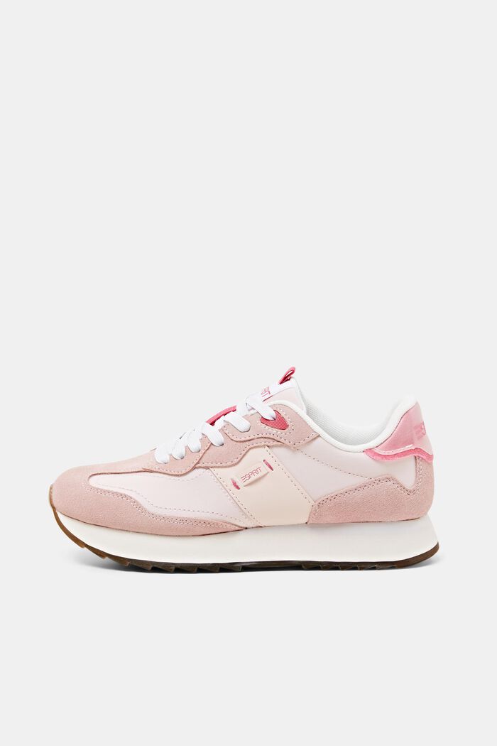 Sneakers in pelle con plateau, PASTEL PINK, detail image number 0