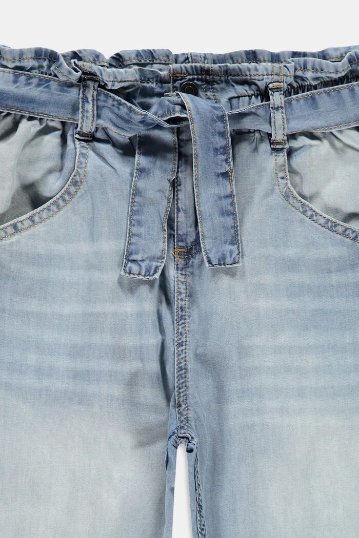 Jeans paperbag elasticizzati dalla lunghezza capri, BLUE LIGHT WASHED, detail image number 2