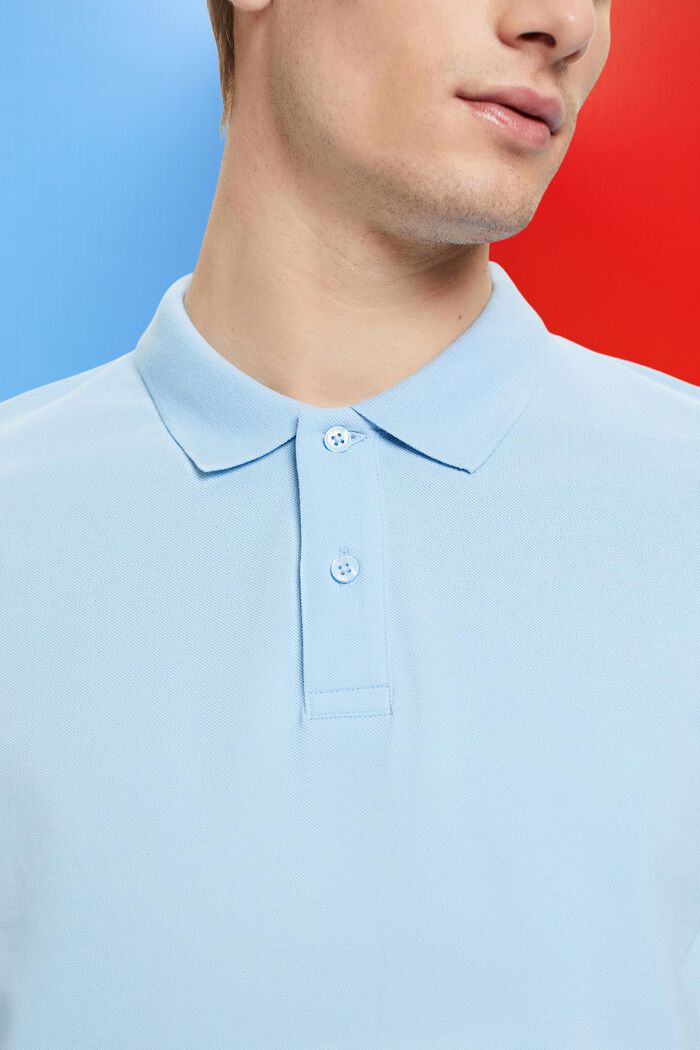 Polo Slim Fit in piqué di cotone, LIGHT BLUE, detail image number 2