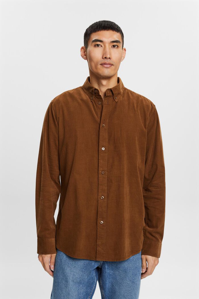 Camicia di velluto, 100% cotone, BARK, detail image number 0
