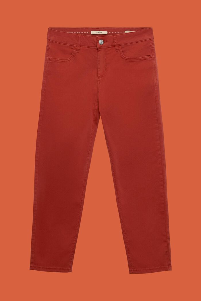 Pantaloni capri in cotone biologico, TERRACOTTA, detail image number 5