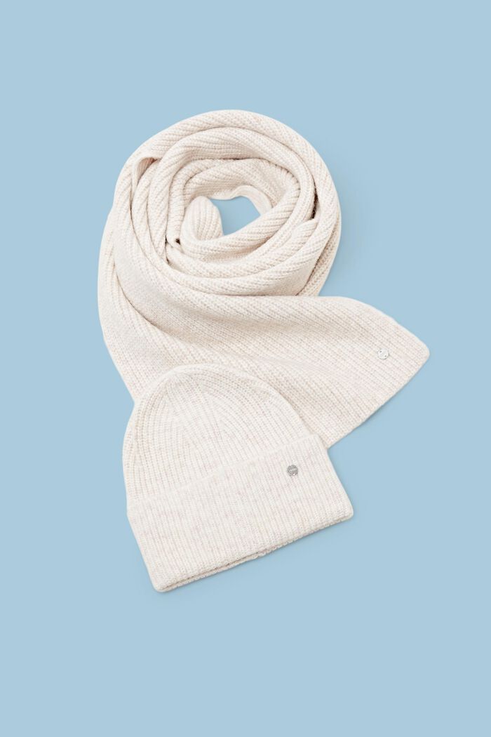 Set berretto e sciarpa in maglia a coste, ICE, detail image number 0