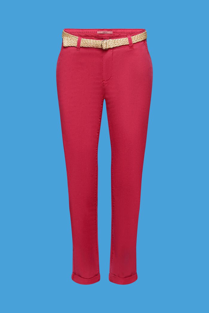 Pantaloni chino stretch leggeri con cintura, DARK PINK, detail image number 5