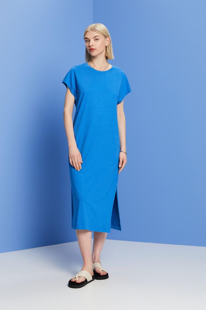 Abito midi in jersey, BRIGHT BLUE, detail image number 0