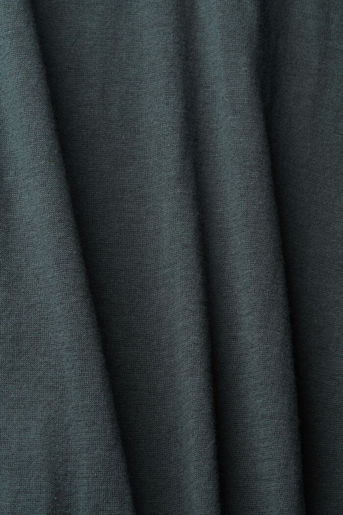 Con TENCEL™: polo a manica lunga, DARK TEAL GREEN, detail image number 1