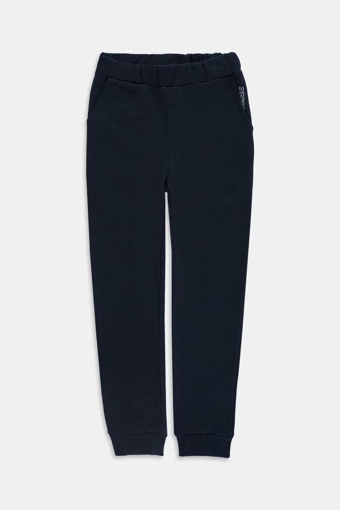 Pantaloni basic in felpa di 100% cotone, NAVY, overview