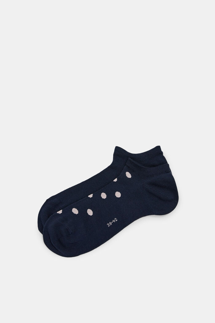 Confezione doppia: calze da sneakers a pois, MARINE, detail image number 0