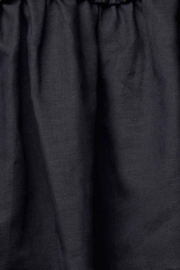 Minigonna in misto lino, BLACK, detail image number 1