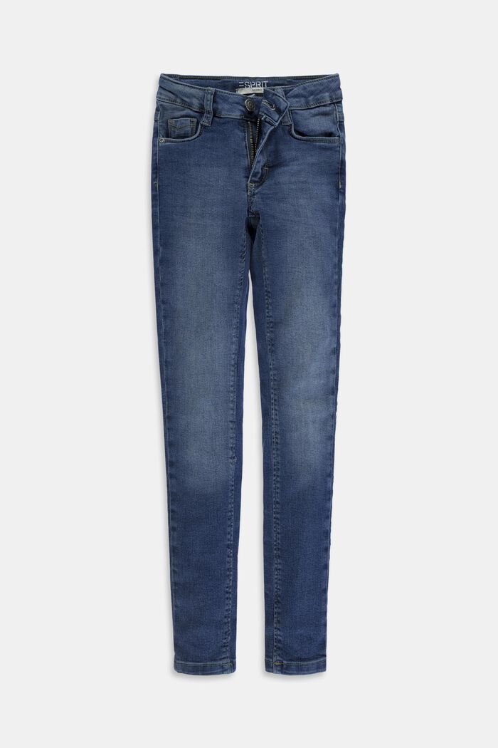 Jeans stretch con differenti fit e cintura regolabile, BLUE MEDIUM WASHED, overview