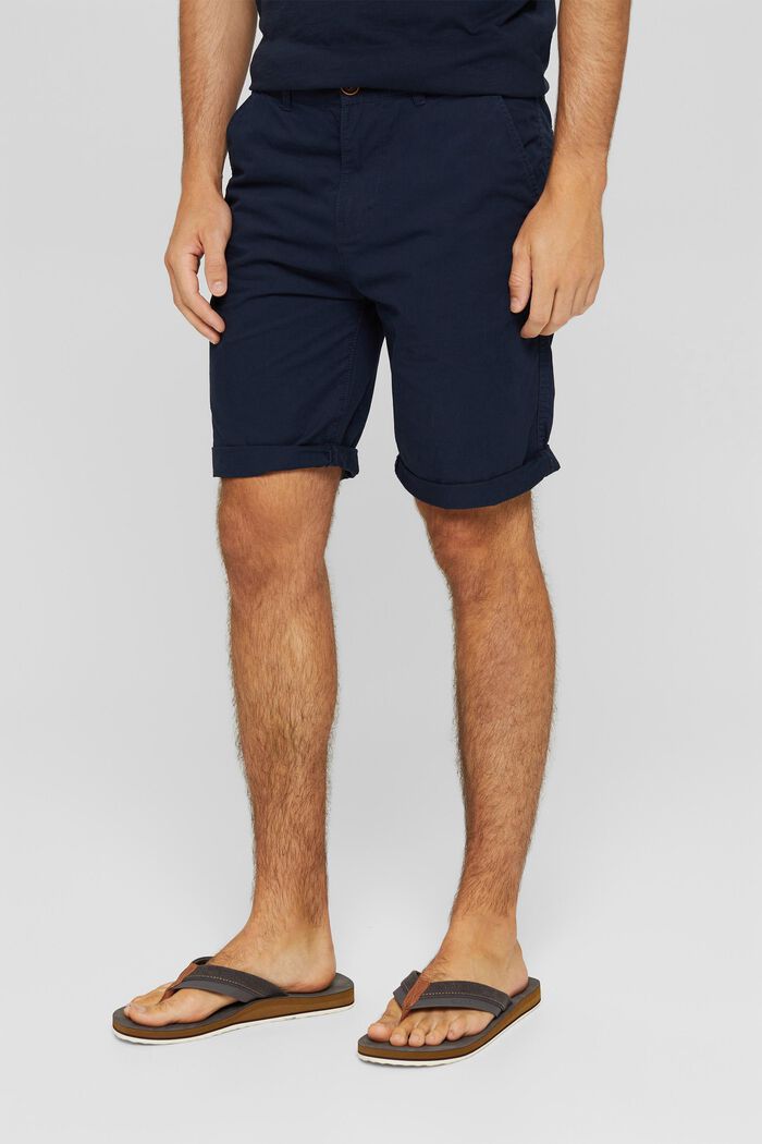 Shorts in cotone biologico, NAVY, detail image number 0