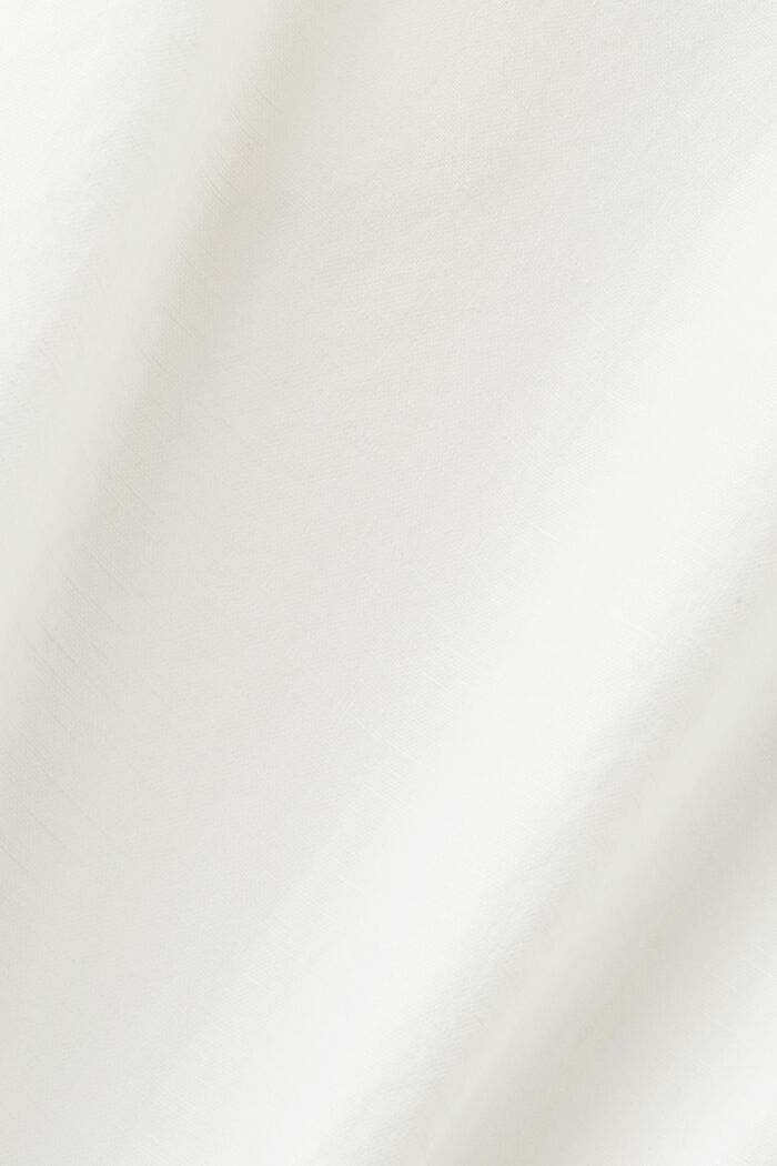 Camicia a manica corta in misto lino e cotone, OFF WHITE, detail image number 6