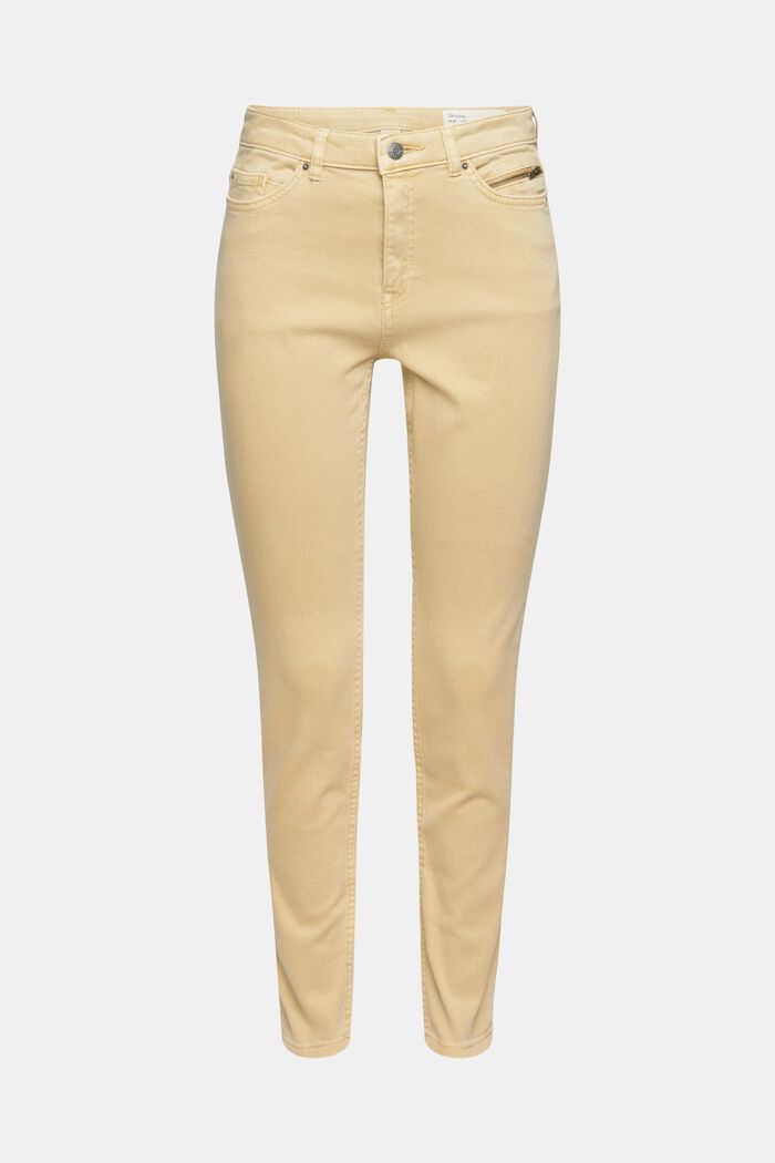 Pantaloni stretch con dettaglio con zip, SAND, detail image number 2