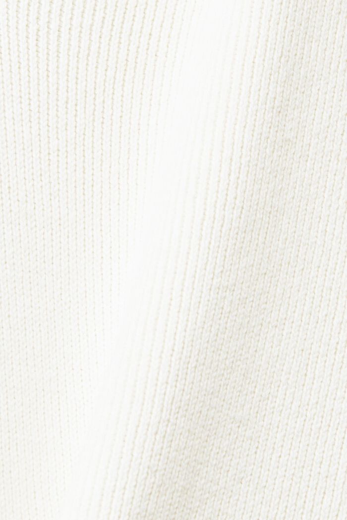 Pullover in cotone sostenibile con scollo a V, OFF WHITE, detail image number 5