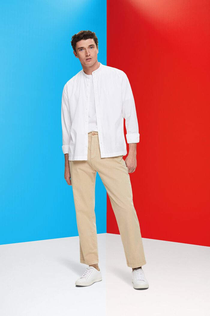Camicia con colletto alto, WHITE, detail image number 4