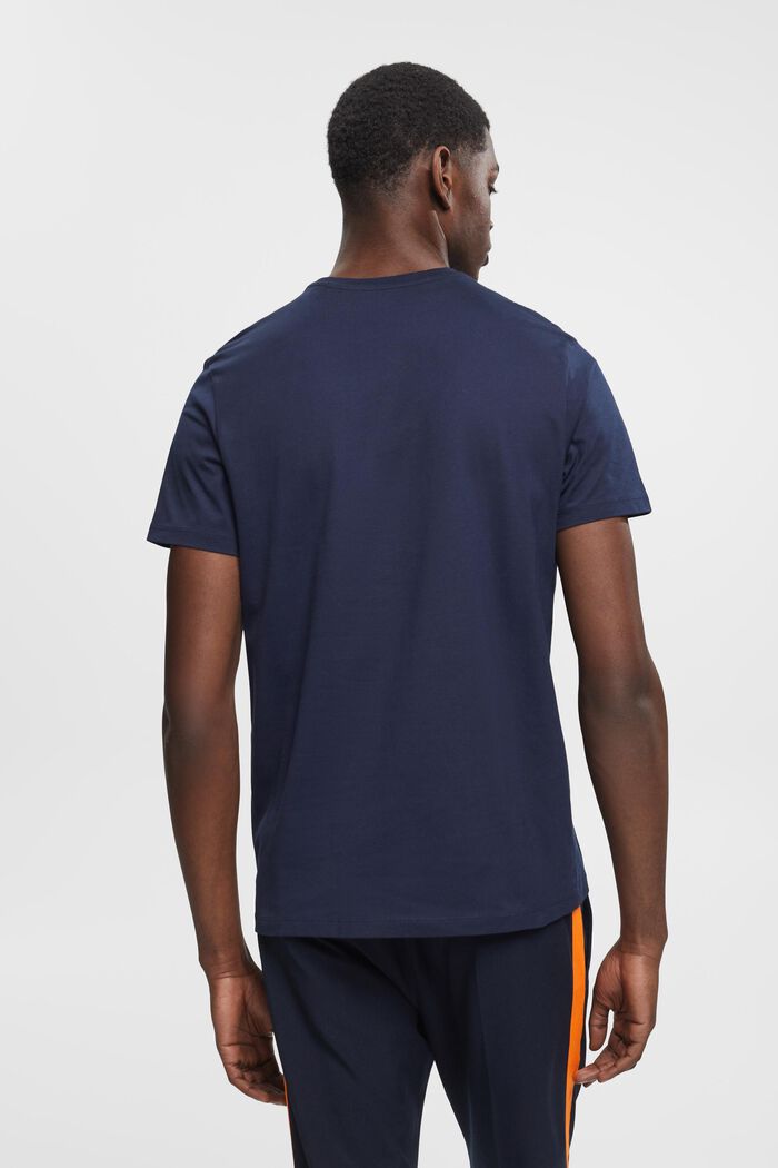 T-shirt slim fit in cotone Pima, NAVY, detail image number 3