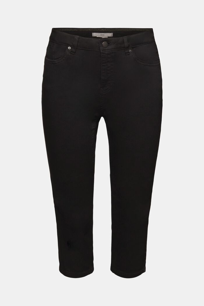 Pantaloni capri in cotone biologico, BLACK, detail image number 6