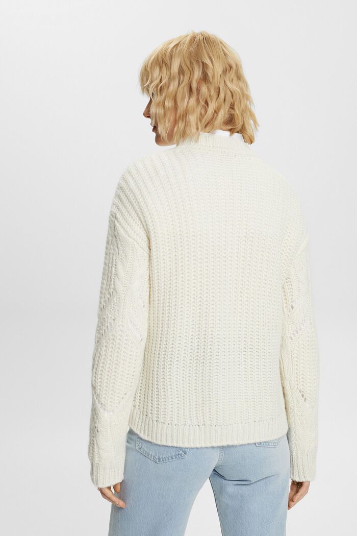 Pullover in misto lana in maglia traforata, ICE, detail image number 3