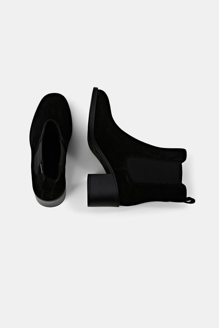 Stivali in pelle scamosciata con tacco a blocco, BLACK, detail image number 5