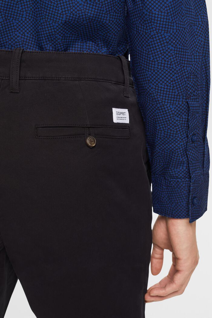 Chino slim fit in twill di cotone, BLACK, detail image number 4