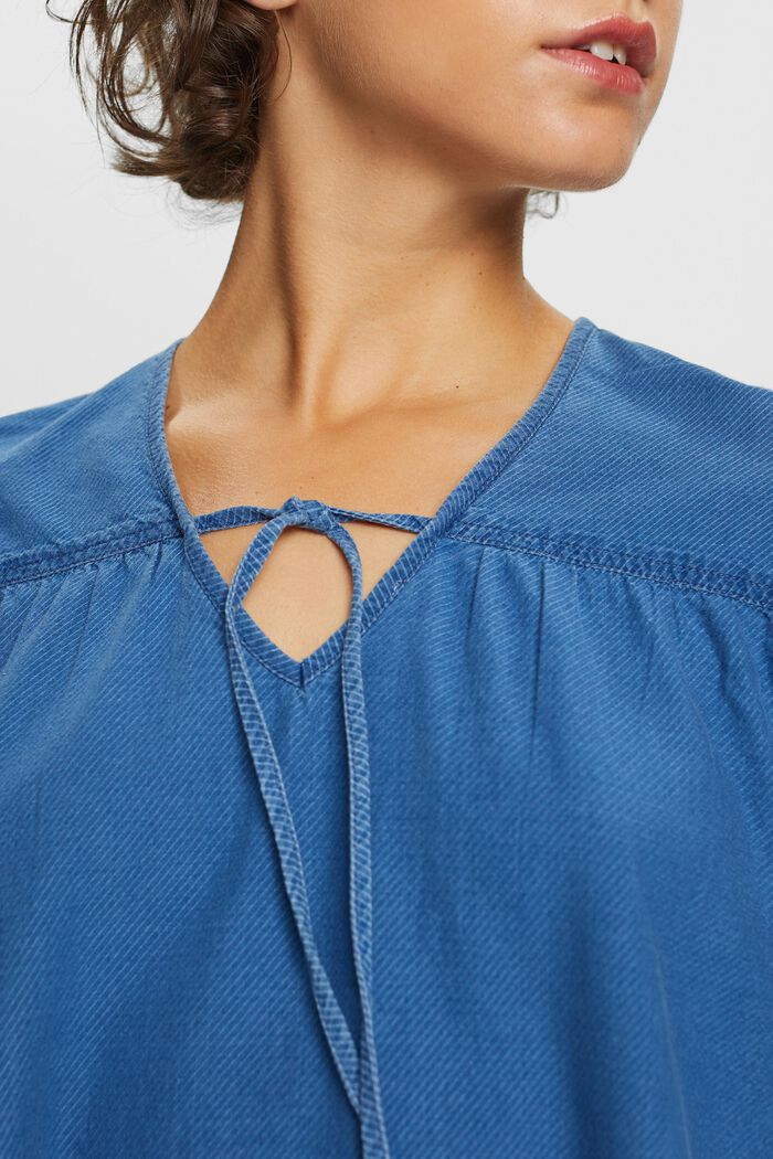 Blusa in twill di cotone, NAVY, detail image number 2