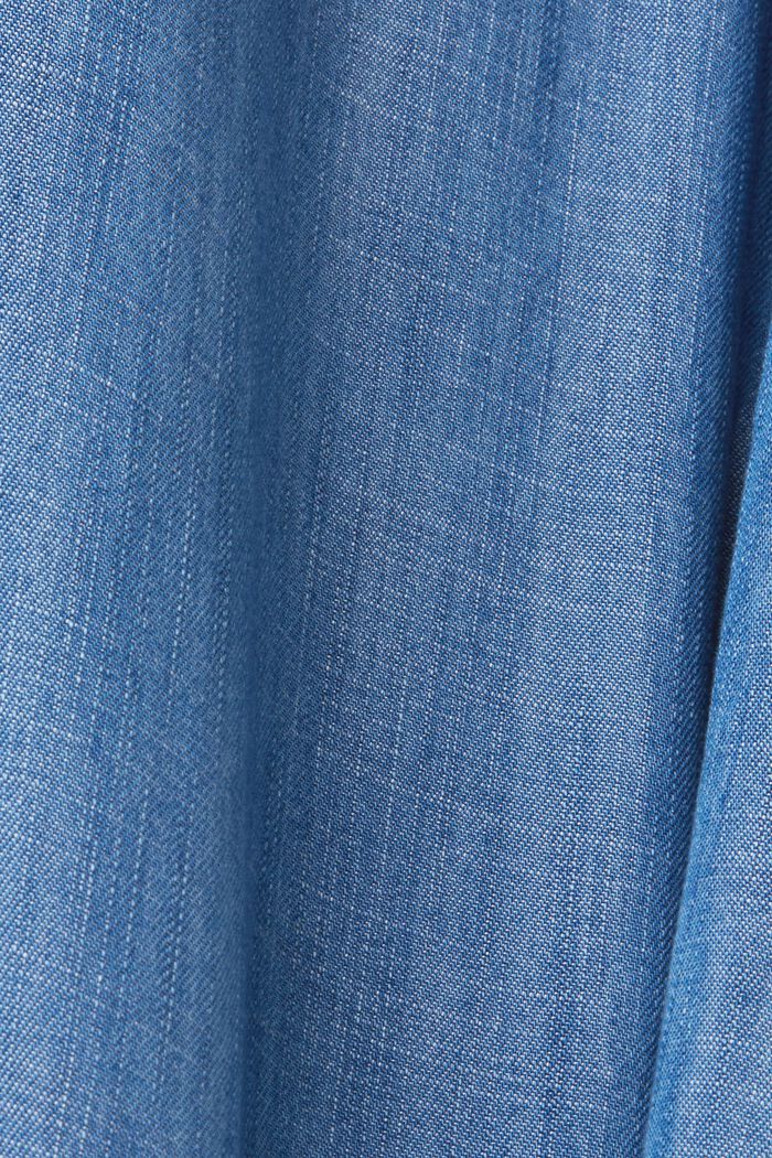 Abito camicia in denim con cintura da annodare staccabile, BLUE MEDIUM WASHED, detail image number 4