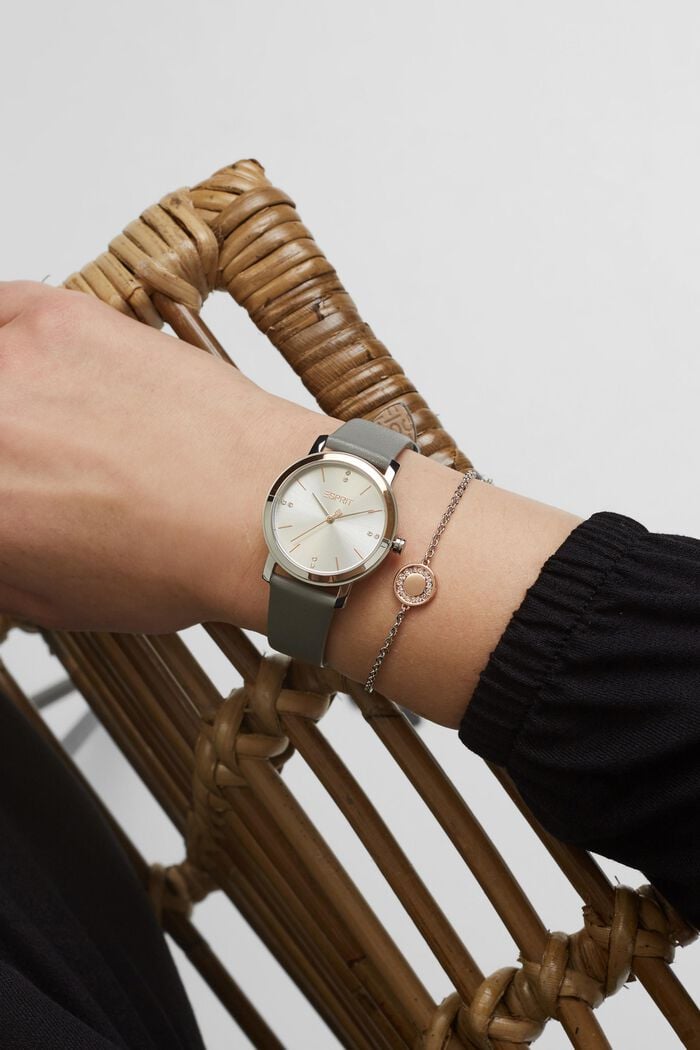 Set di orologio e bracciale, GREY, overview