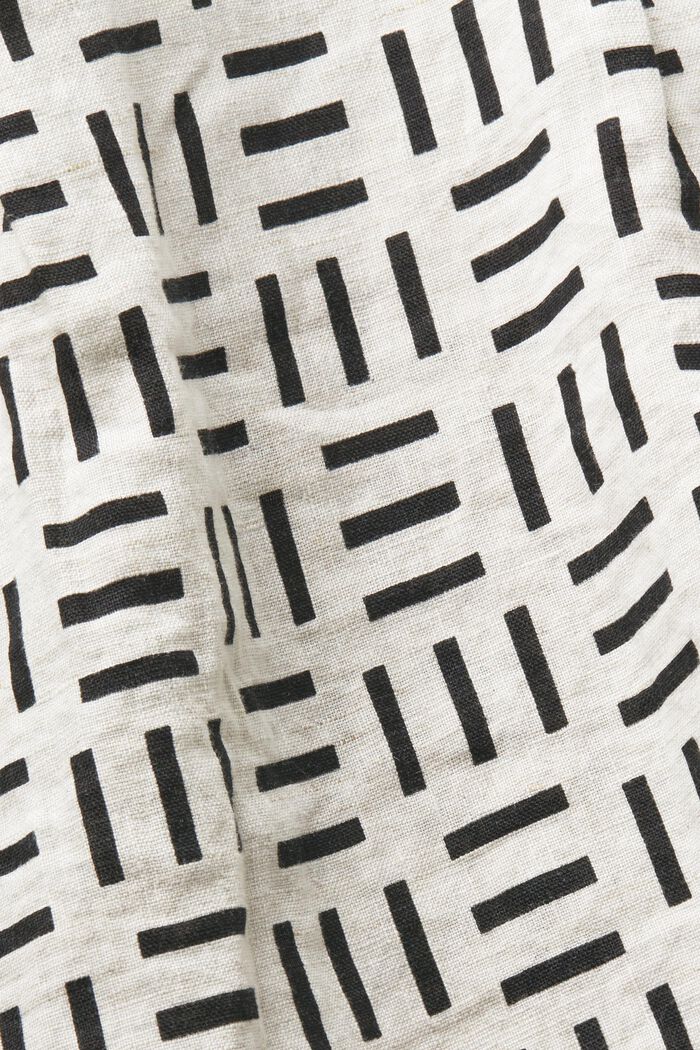 Camicia con bottoni in lino stampato, WHITE, detail image number 4