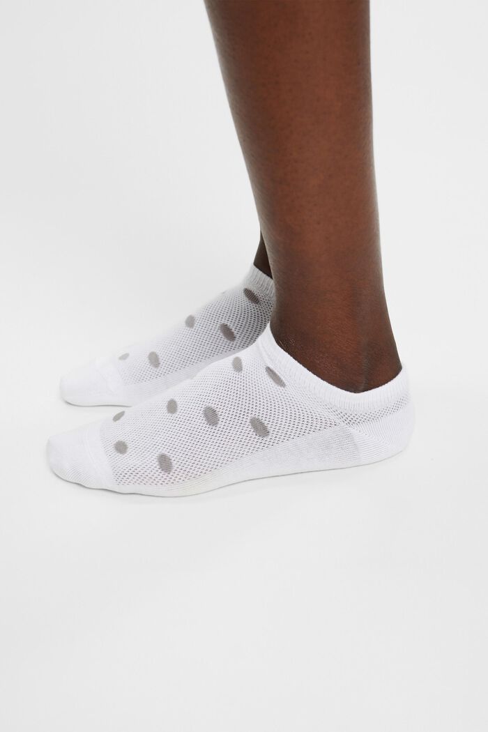 Calze da sneakers in confezione da 2, cotone biologico con struttura in mesh, NEW WHITE, detail image number 0