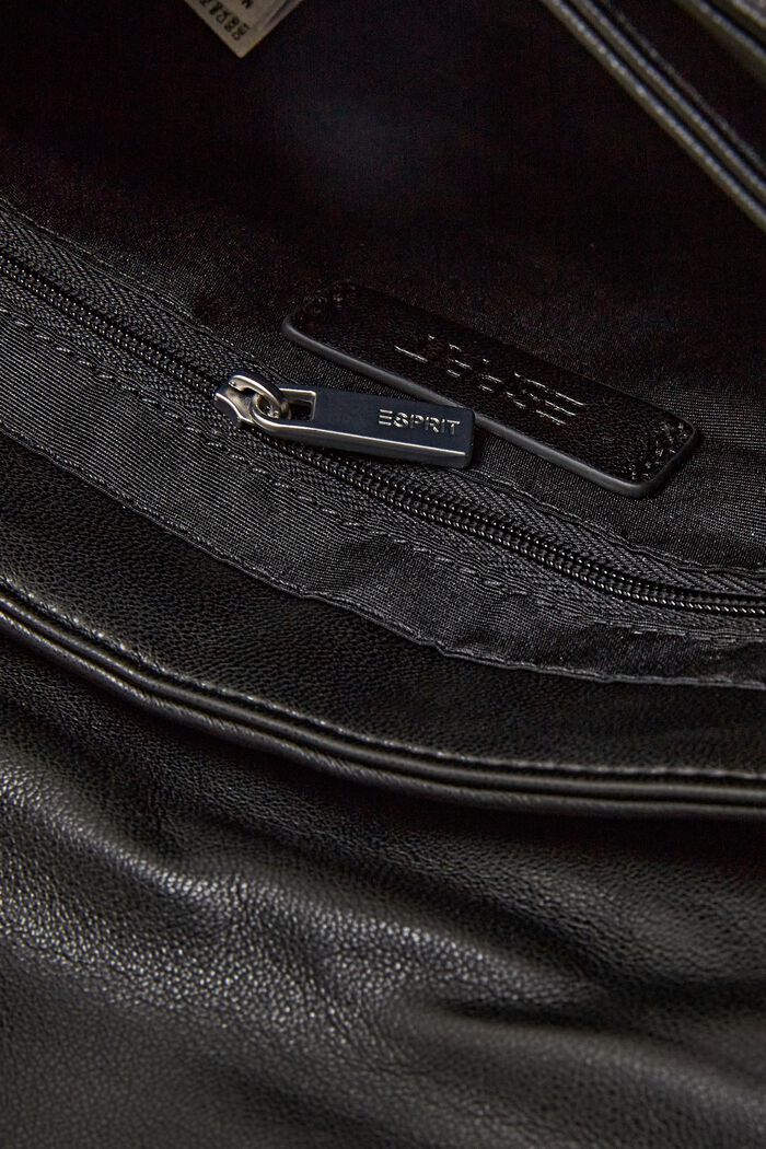 Borsa a tracolla in pelle vegana, BLACK, detail image number 3