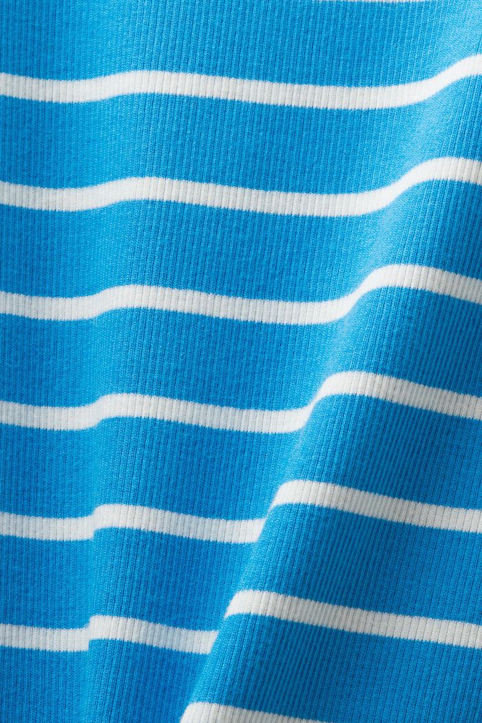 Top a righe in maglia a coste, BLUE, detail image number 4