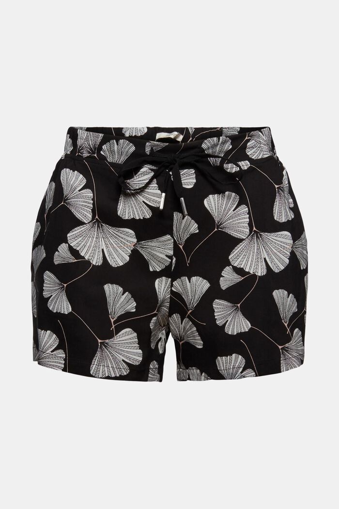 Shorts da pigiama con stampa di ginko, LENZING™ ECOVERO™