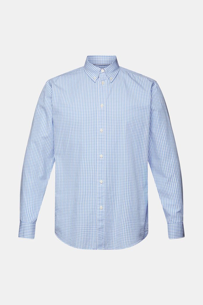 Camicia Vichy button-down, 100% cotone, BRIGHT BLUE, detail image number 5