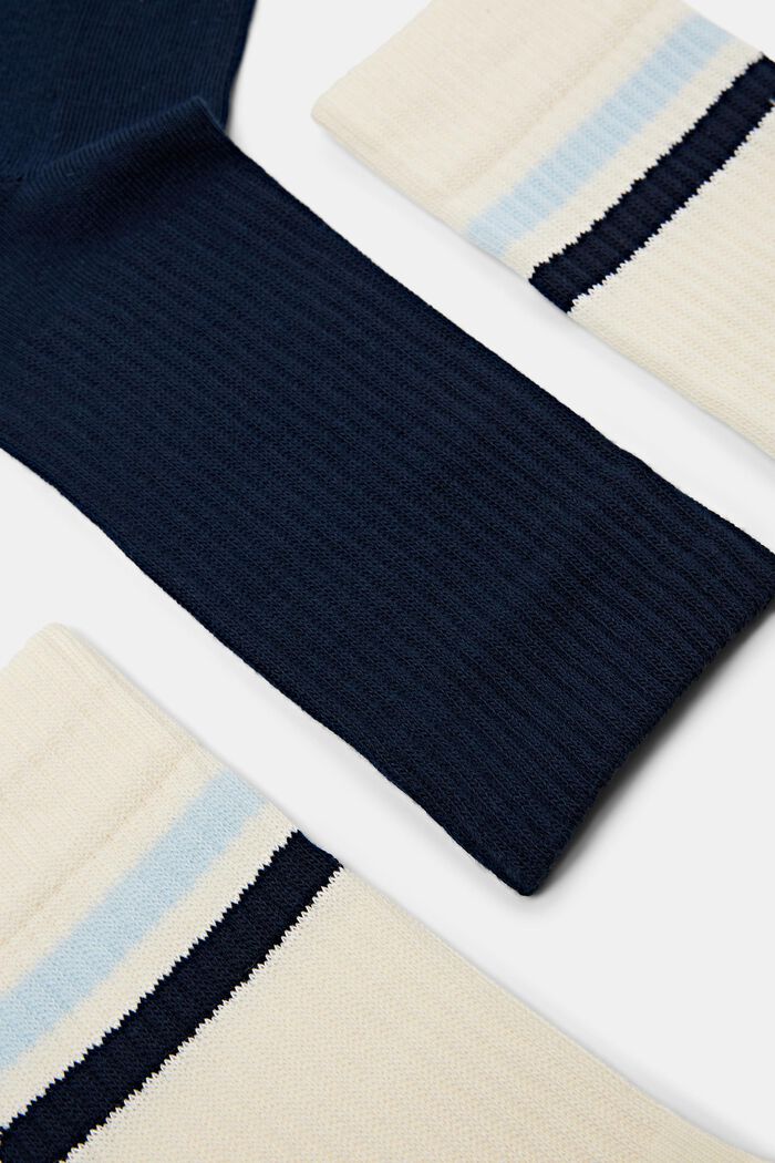 Calzini in maglia a coste in confezione doppia, OFF WHITE/NAVY, detail image number 2