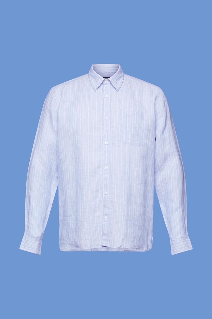 Camicia a righe, 100% lino, LIGHT BLUE LAVENDER, detail image number 7