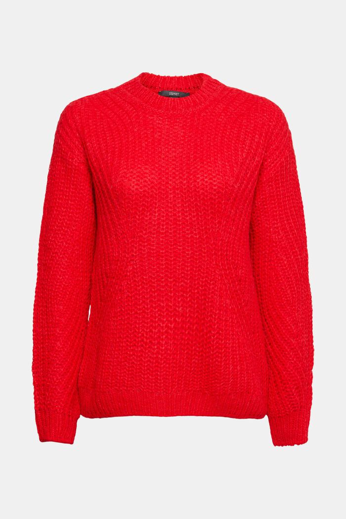 Con alpaca: pullover a maglia, RED, detail image number 2