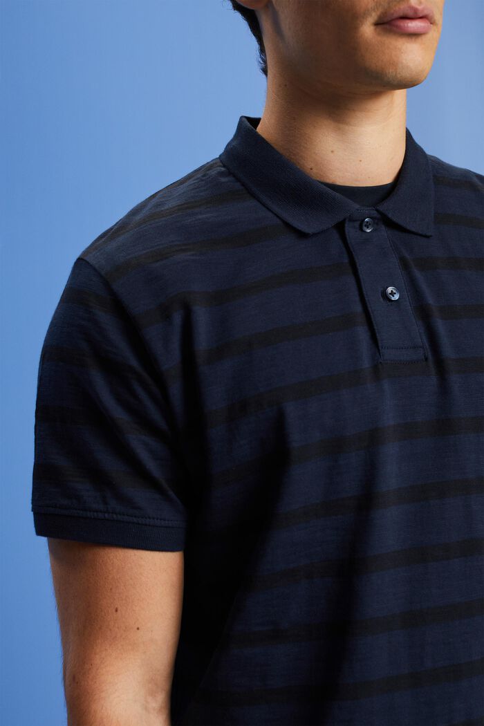 Polo in cotone a righe, NAVY, detail image number 2