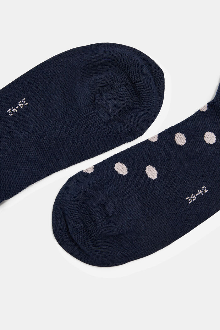 Confezione doppia: calze da sneakers a pois, MARINE, detail image number 1