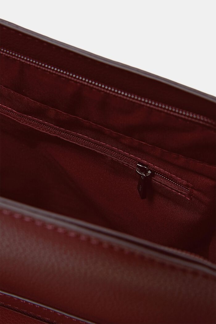 Borsa a sacchetto in similpelle, GARNET RED, detail image number 3