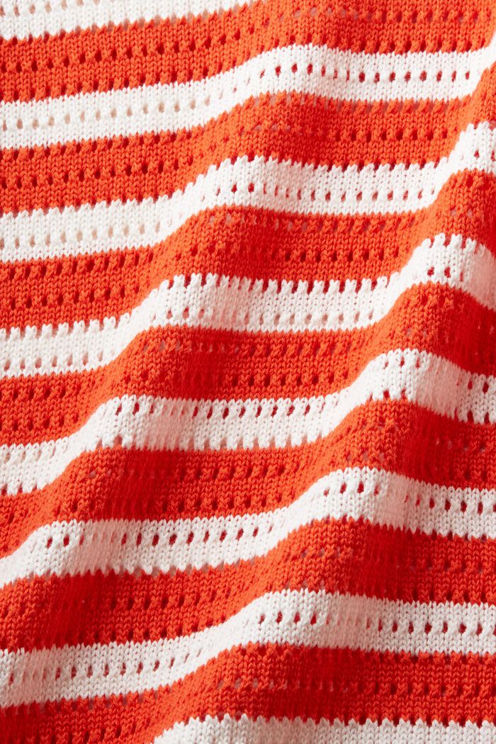 Pullover a maglia traforata con righe, BRIGHT ORANGE, detail image number 5