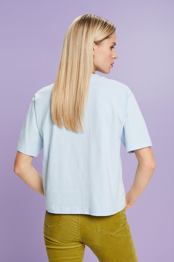 T-shirt in cotone biologico con stampa, PASTEL BLUE, detail image number 2