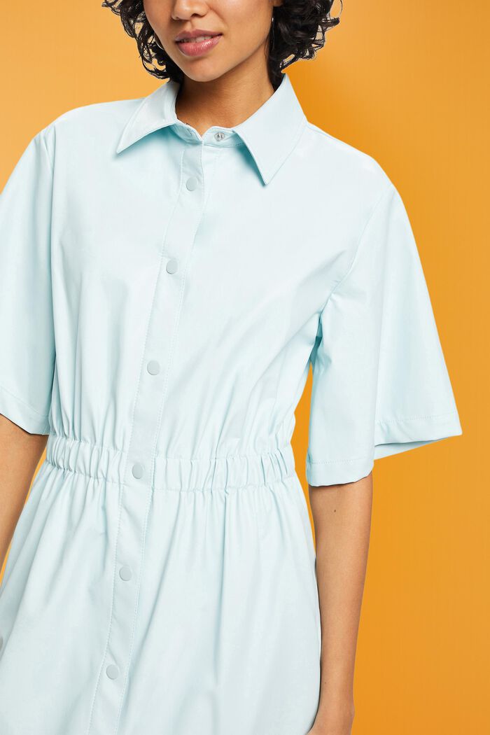 Abito camicia in similpelle, LIGHT AQUA GREEN, detail image number 2
